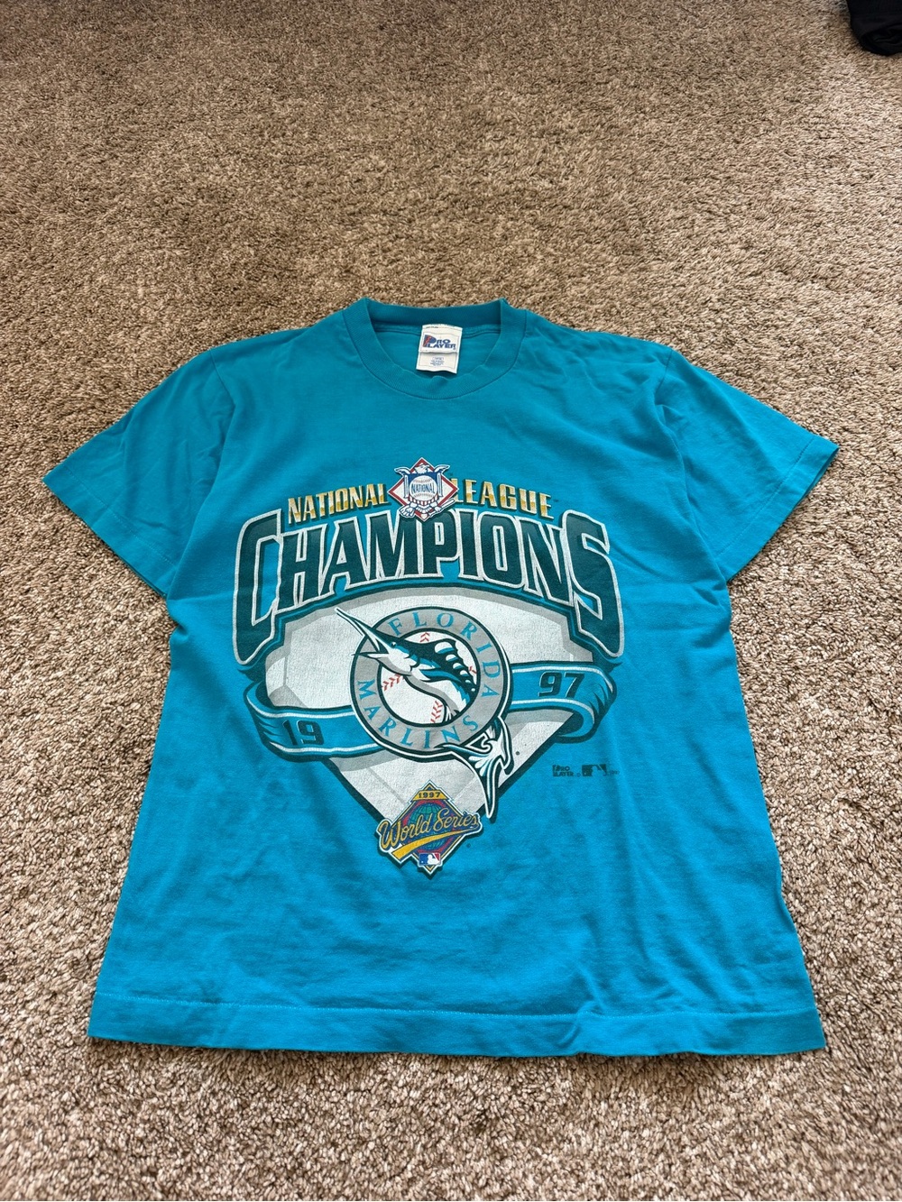 90s Florida Marlins pro player made in USA single stitch graphic tshirt fits S